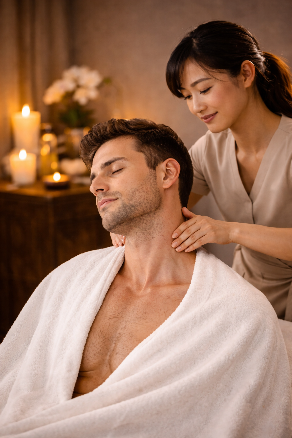 Massage cổ vai gáy thư giãn cho nam